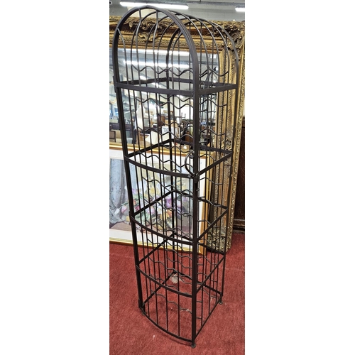 143 - A good heavy metal wine Rack.
H 150 x W 36 x D 32 cm approx.