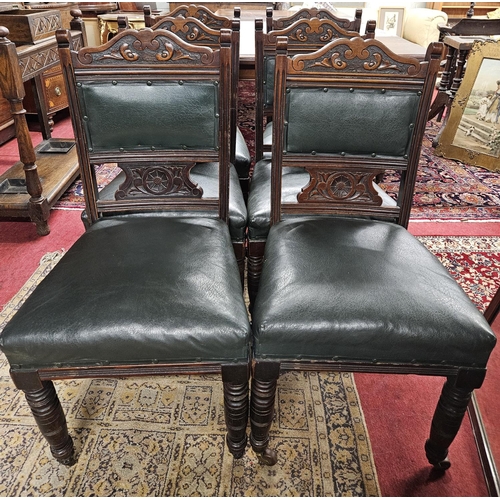 323 - A set of six late 19th Century Walnut Dining Chairs.