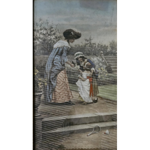 326 - George Sheridan Knowles, 1863 - 1931. A lovely pair of coloured Prints of women and children in peri... 