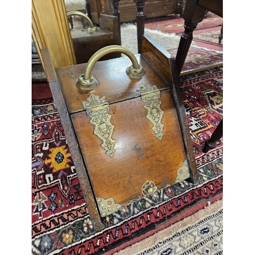 355 - A 19th Century Oak coal Scuttle along with a modern coffee Table.