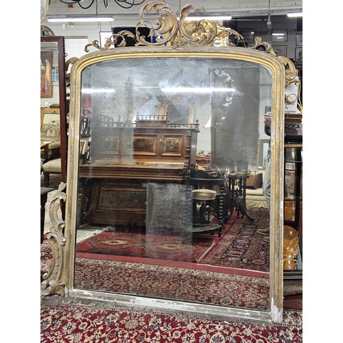 57 - A really good quality 19th Century Timber and Plaster Gilt overmantel Mirror in a very distressed st... 