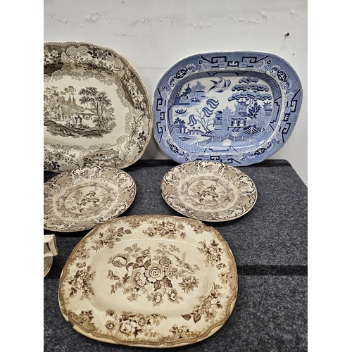 603 - A good selection of 19th Century possibly some earlier Delftware to include Chargers etc.