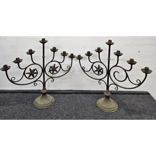 646 - A good pair of 19th Century Brass Candlesticks.