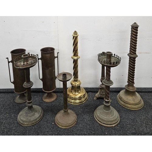 734 - A quantity of Brass Candlesticks etc.