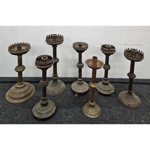 738 - A quantity of Brass Candlesticks.