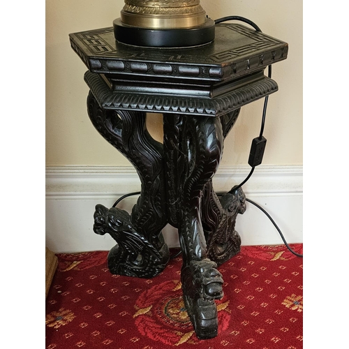 146 - An Ebonised Urn Stand.