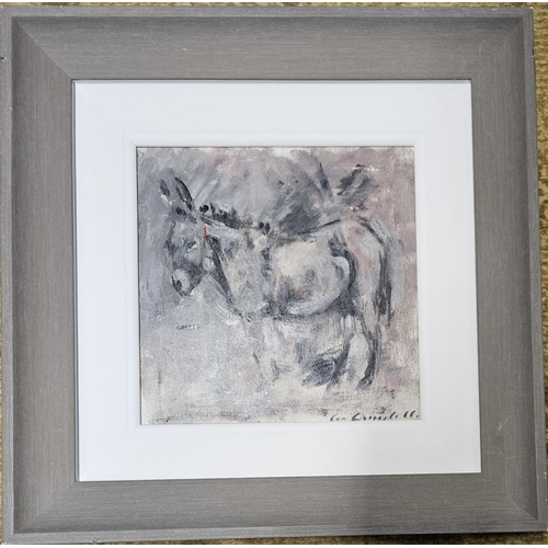 751 - Con Campbell. 'Donkey'. An Oil on Board. Signed LR. Frame size 35 x 35 cm approx.