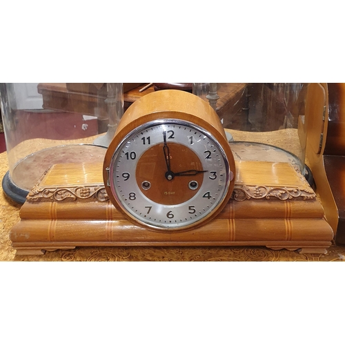 566 - A Vintage Mantel Clock. In working order according to the owner, chimes on the hour.
H 24 x L 48 X D... 