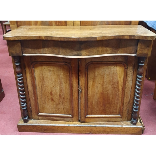 790 - A Neat sized Burr Walnut Sideboard. Some restoration needed. H 85 x 103 x 43 cm approx.