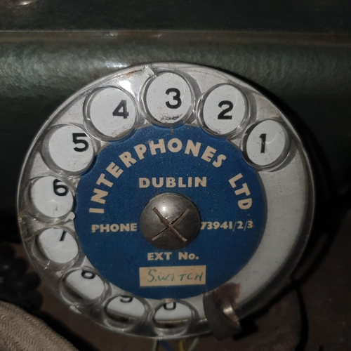 827 - A Vintage Dublin Switch Board Telephone system along with a suit case .