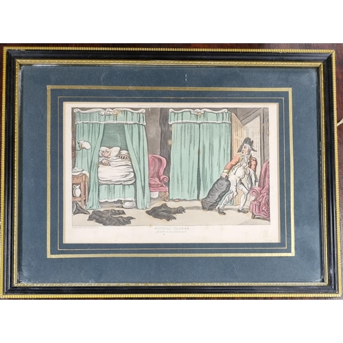 114 - Three 19th Century hand painted caricature Engravings. 23.5 x 31 cm approx.