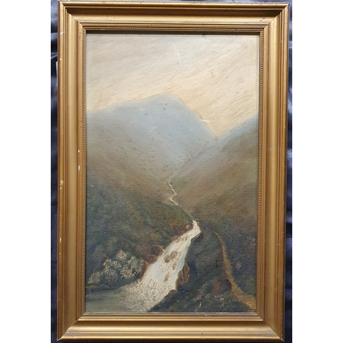 118 - A 19th Century Oil On Canvas of a river scene along with an Oil On Board of a mill. 40 x 25, 14 x 19... 