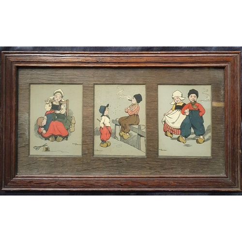 127 - A 19th Century coloured Print after Parkinson along with a 19th Century Crystoleum of a young girl p... 