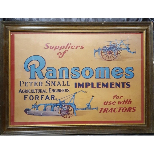 158 - A Ransomes Implements coloured Advertising. 55 x 75 cm approx