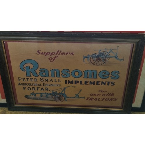 158 - A Ransomes Implements coloured Advertising. 55 x 75 cm approx