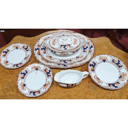 187 - A quantity of Collinshead and Kirkham Tunstall Ware, Davenport pattern, to include two meat platters... 