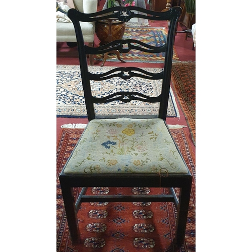 210 - A Georgian Mahogany ladder back Chair with tapestry upholstered seat. W53 x D45 x H95 x SH44cm appro... 