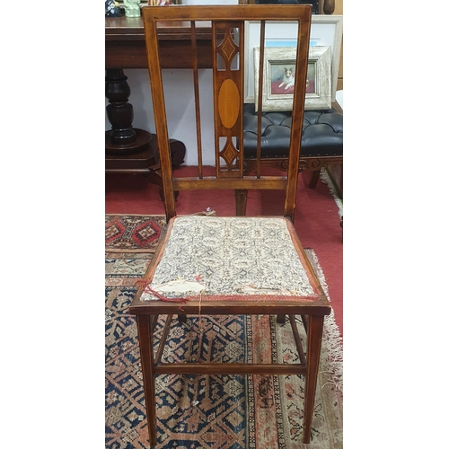 239 - A single Edwardian Bedroom Chair. W 40 x SH 43 x BH 91 cm approx.