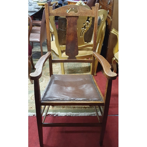 244 - An early 20th Century Arts and Crafts style Carver Chair. H 105 x 58x 53 cm approx.