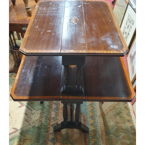 248 - A late 19th early 20th Century Mahogany, crossbanded and Inlaid two tier Table. W 58 x H 75 cm appro... 