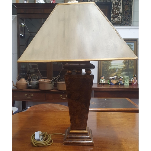 250 - A good hand painted Table Lamp and shade. H 47 cm approx.