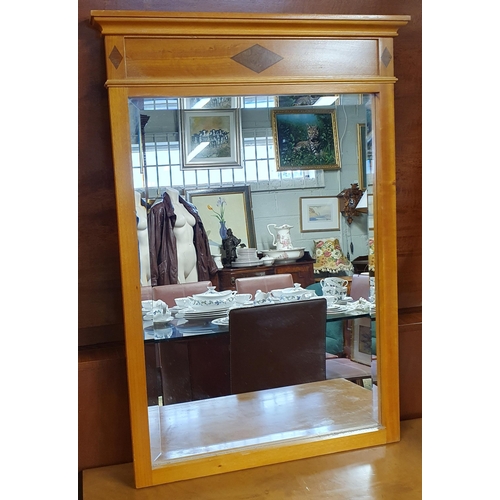 253 - An Empire style Satinwood Pier Mirror with bevelled glass. 57 x 80 cm approx.