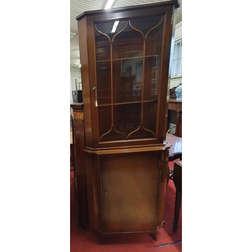 296 - A 20th Century Mahogany Corner Cabinet.
H 175 x W 68  x D 43 cm approx.