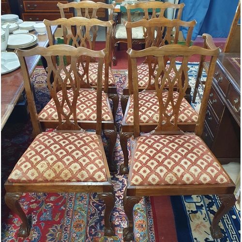 319 - A set of six late 19th Century- early 20th Century Mahogany Chippendale Chairs with pierced outline.