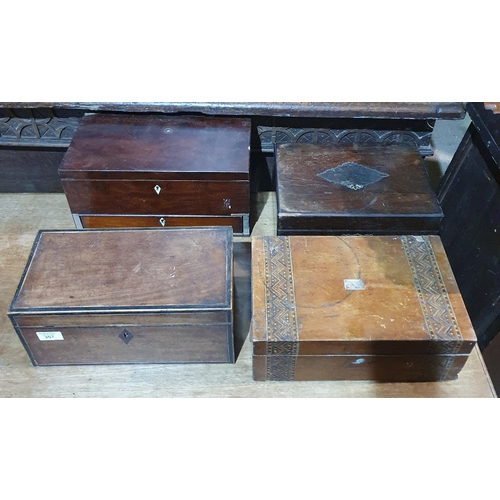 357 - Sold on Behalf of Charity, uncollected lot.
A quantity of 19th Century Mahogany, Rosewood inlaid box... 