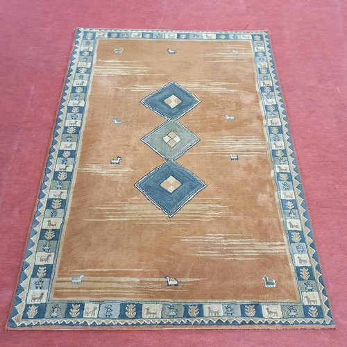 405 - Belgium Terracotta Ground Rug .
L 195 x W 133 cm approx.