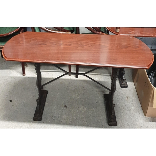 483 - A Good cast metal based Bar Table.
H 72 x W 122 x D 54 cm approx.