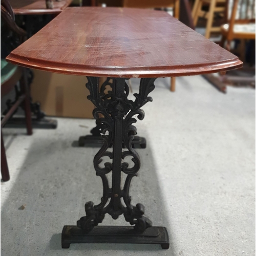 483 - A Good cast metal based Bar Table.
H 72 x W 122 x D 54 cm approx.