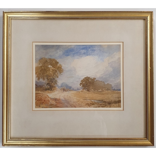 500 - A good 19th Century Watercolour of a shepherd walking along a path, signed James Sparkes LR. H 18 x ... 