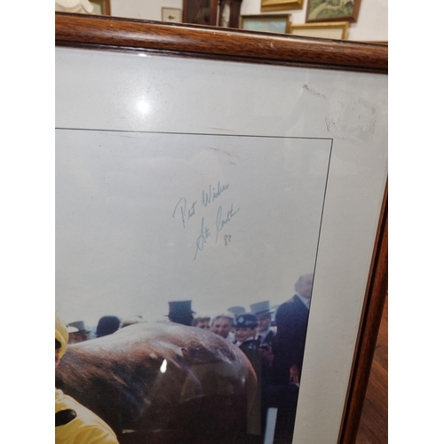 527 - A  framed Photograph of Reference Point after winning the Ever Ready Derby in 1987. By L Fordham and... 