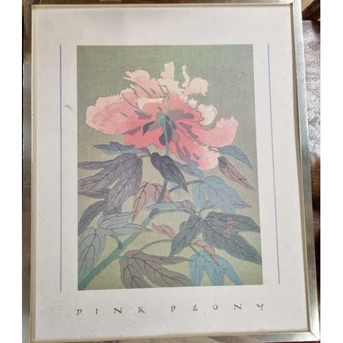 540 - A coloured Print of a Peony along with two more still life Prints.
H 52 x 47 cm approx.