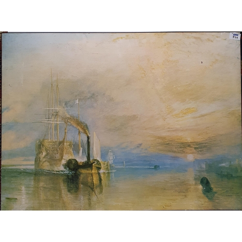 547 - A Print On Board after Turner's Fighting Temeraire.