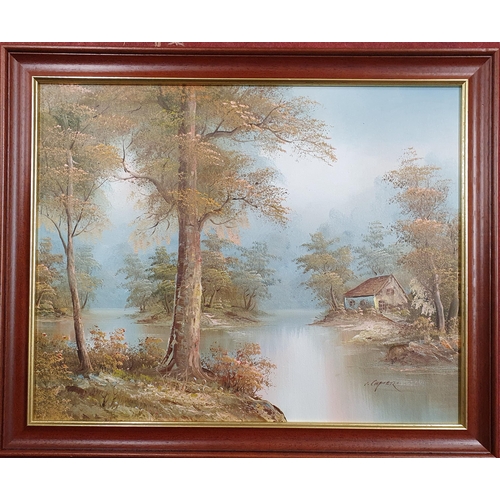 576 - A group of three 20th Century Oils on Canvas of country scenes. Indistinctly signed.
H 50 x W 40 cm ... 