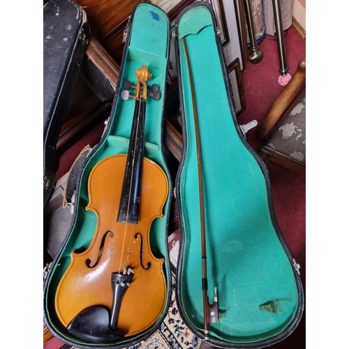 635 - A Vintage Violin and Bow.