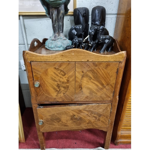 638 - A Mahogany Night Table with twin drawer top. H 76 x D 46 x W 52 cm approx.