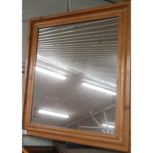 661 - A 19th Century stripped Pine Mirror.
H 60 x W 50 cm approx.