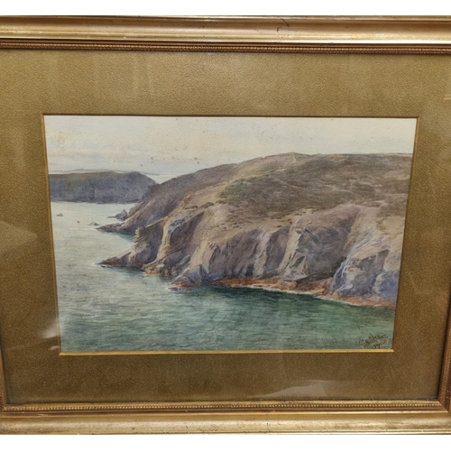 674 - An early 20th Century Watercolour of a coastal scene by C Leslie. Signed LR. 27 x 37 cm approx.