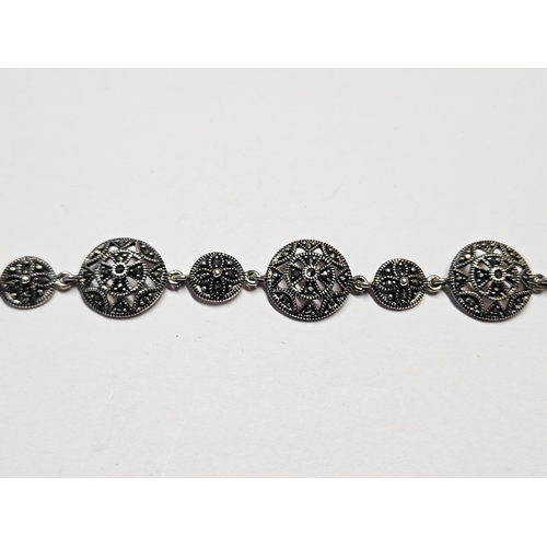 333 - A Silver and Marcasite Bracelet.