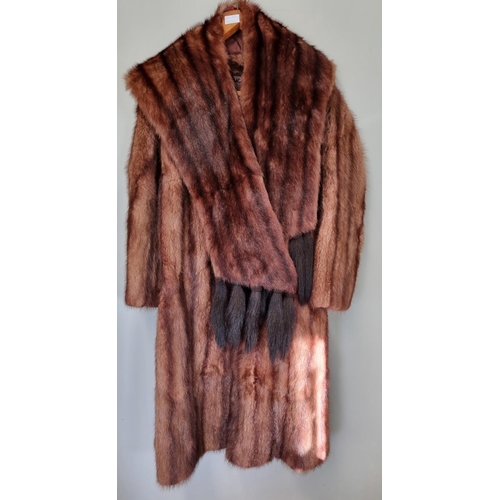 686 - A Maxwell Croft, London & Bath three quarter length Fur Coat along with a Stole.