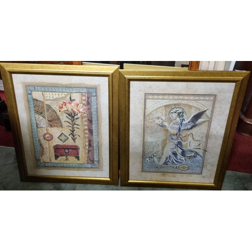 704 - Two well framed coloured Prints. 58 x 48 cm approx.