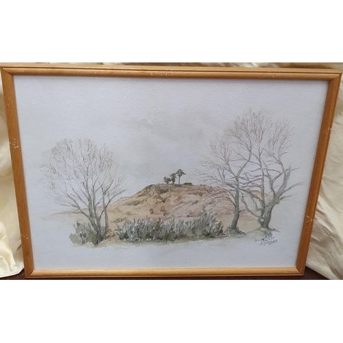 713 - A pair of 20th Century Watercolour Landscapes. Signed Hill LR. 22 x 30 cm approx.