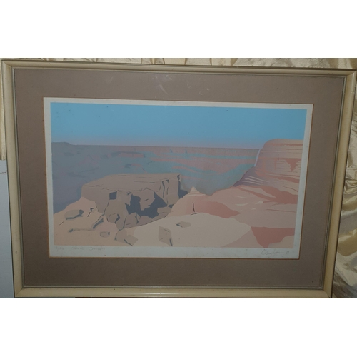 731 - 'The Grand Canyon' A signed limited edition coloured Print. 18/20. Indistinctly signed in the margin... 