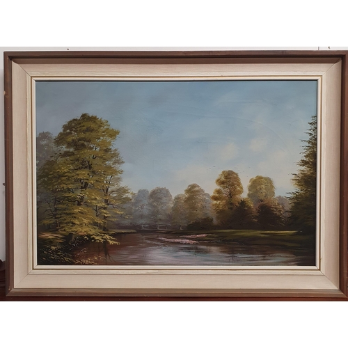 49 - A large early 20th Century Oil on Canvas of a river scene by George Horne. Signed LR. George Horne. ... 