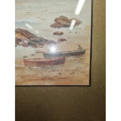 744 - A late 19th early 20th Century Watercolour of Ships at sea 'Blue Anchor' by Francis Ellicott. Signed... 