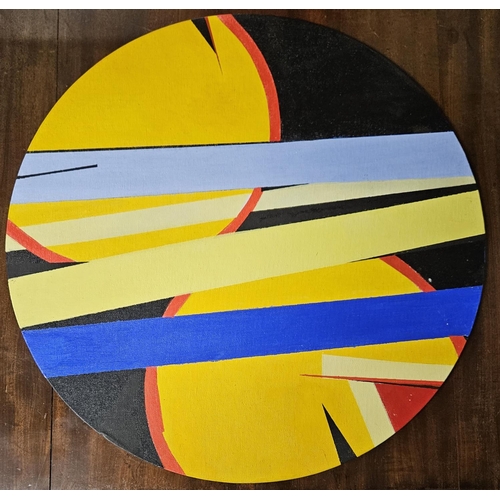 765 - Raffaele Dragani (Raf) Italian, 'DUALITY', oil on canvas cardboard, diameter 40 cm.