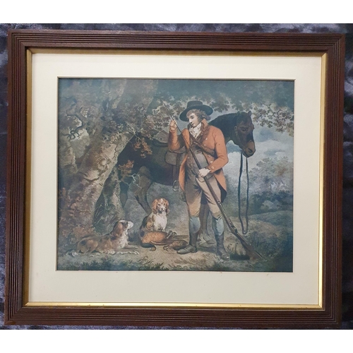 769 - After George Moreland. A good pair of 19th Century coloured Prints in really good oak reeded frames ... 